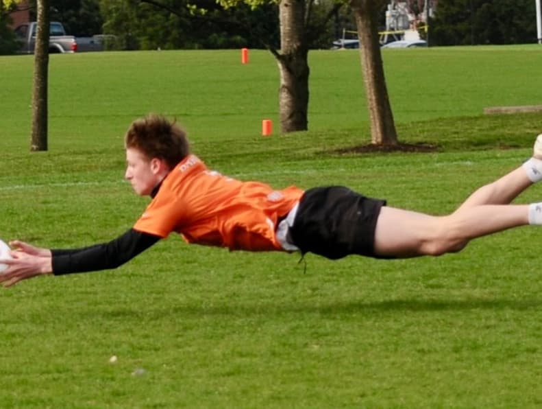 A highlight of the Ultimate Frisbee team